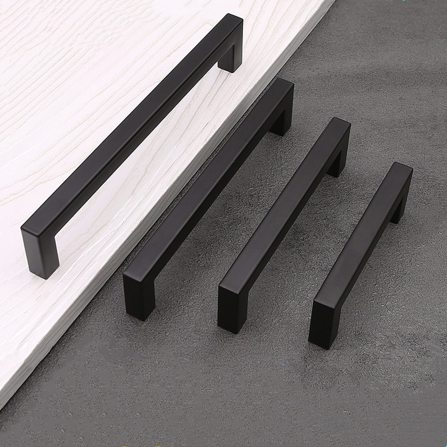 5 Inch Black Square Kitchen Cabinet Handles Cabinet Pulls - Kitchen Cabinet Hardware for Cabinet Door ,Drawers,Cupboard and Wardrobe