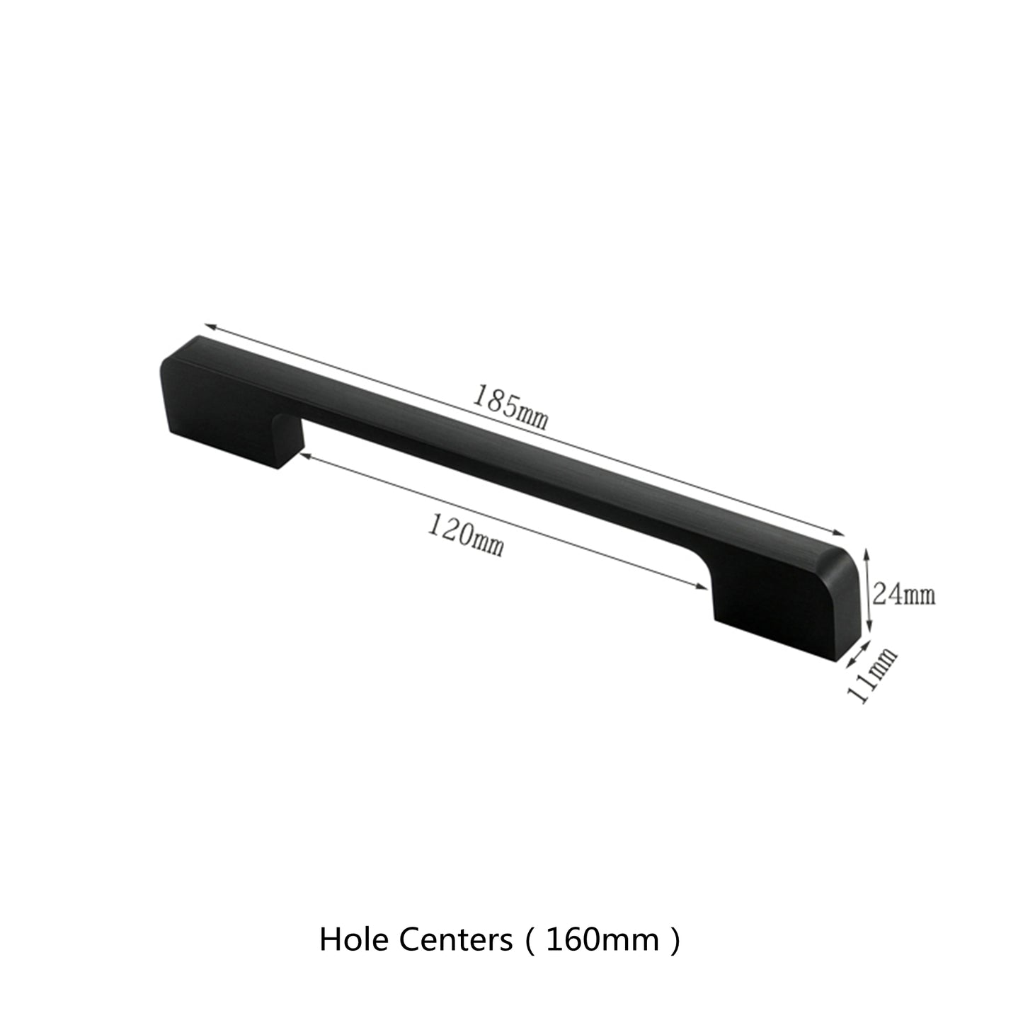 3.75"(Center To Center) Modern Cabinet Door Handles Aluminum Alloy Pulls (96mm，Black)