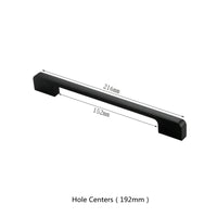 3.75"(Center To Center) Modern Cabinet Door Handles Aluminum Alloy Pulls (96mm，Black)