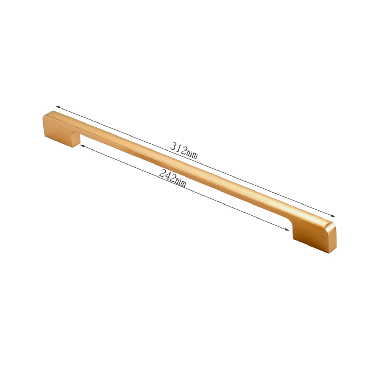 Aluminum Alloy Drawer Pulls Gold Cabinet Handles - Long Series - Hole Centers(96mm-900mm)