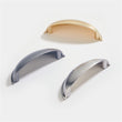 Brushed Brass Cabinet Hardware Bin Cup Drawer Handle Pulls - 3" Inch (76mm) Hole Centers