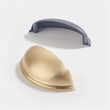 Brushed Brass Cabinet Hardware Bin Cup Drawer Handle Pulls - 3" Inch (76mm) Hole Centers