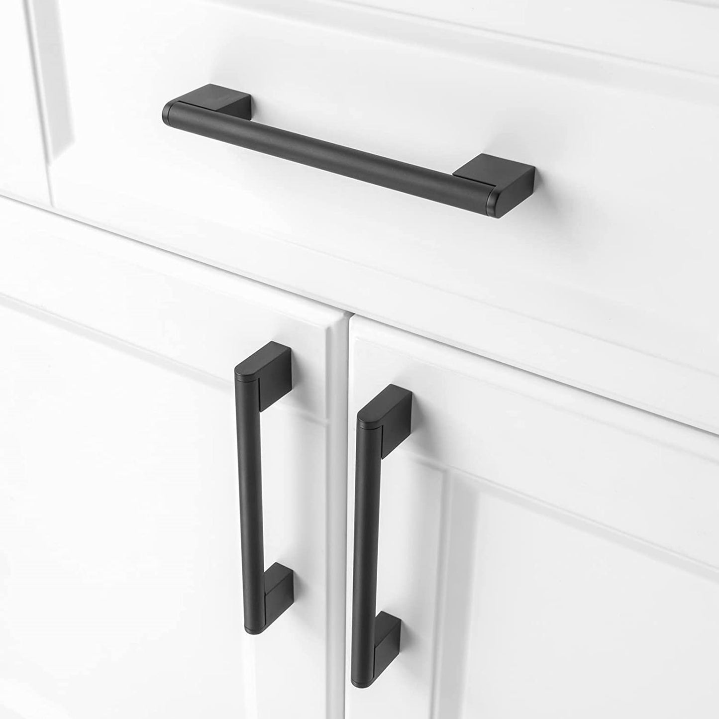 Matte Black Drawer Pulls，Black Stainless Cabinet Pulls For Cupboard Drawer Handles Dresser Pulls