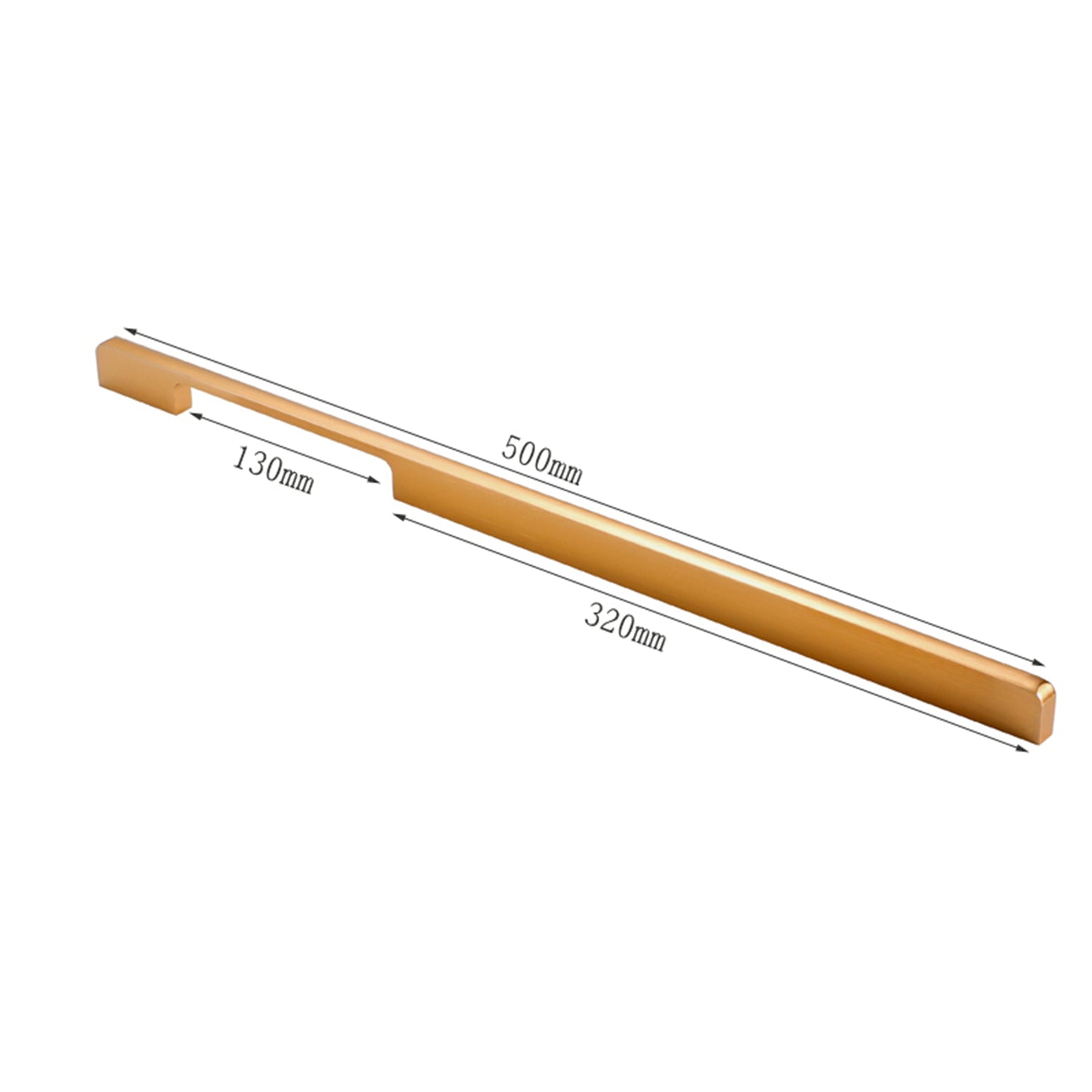 Aluminum Alloy Drawer Pulls Gold Cabinet Handles - Long Series - Hole Centers(96mm-900mm)