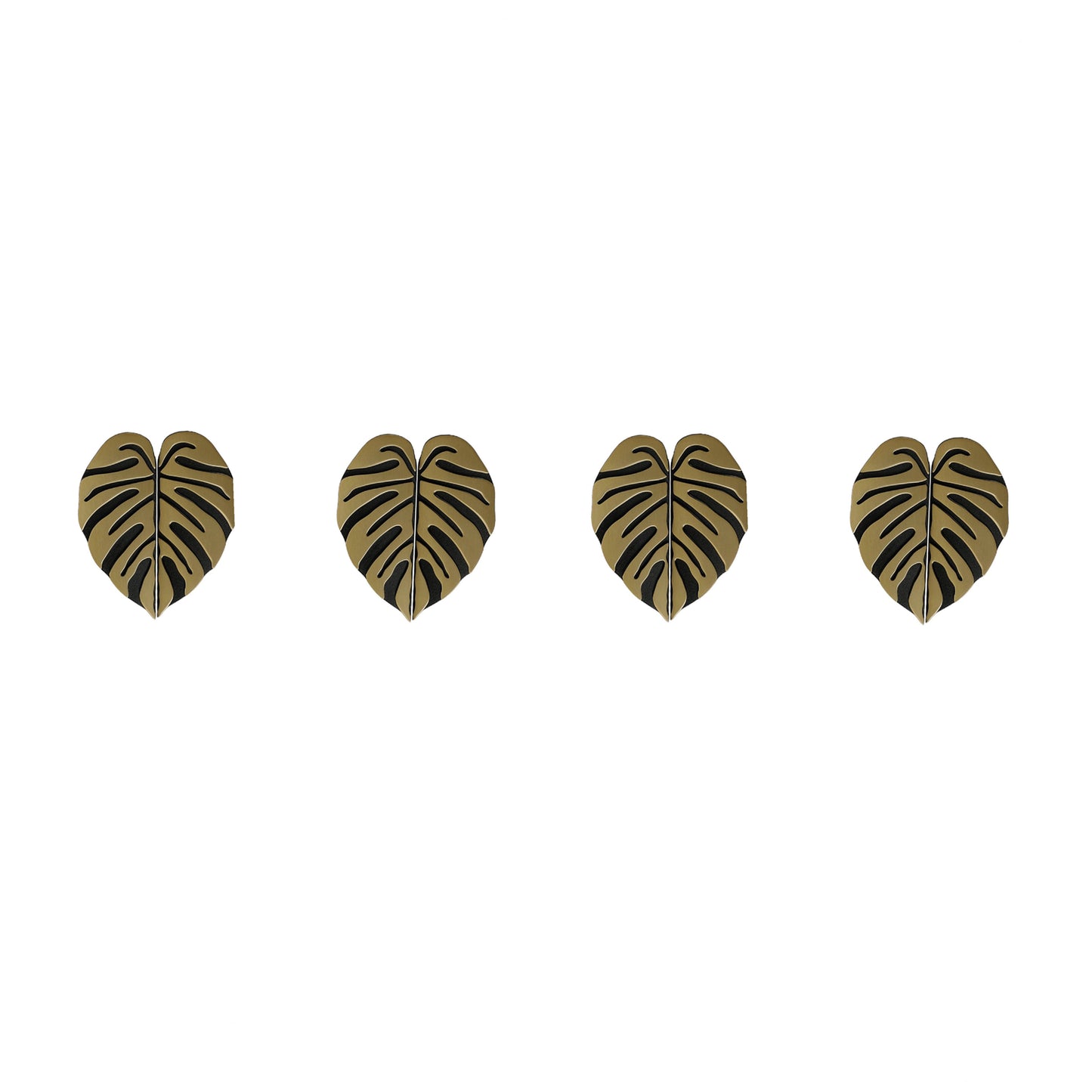 4 Pairs Creative Leaf Shape Handle Knob with Mounting Screws for Kitchen Cupboard Cabinet Wardrobe Drawer Door (Black Ancient, 64mm)