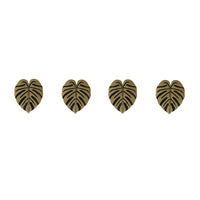 4 Pairs Creative Leaf Shape Handle Knob with Mounting Screws for Kitchen Cupboard Cabinet Wardrobe Drawer Door (Black Ancient, 64mm)