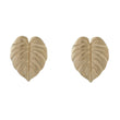 2 Pairs Creative Leaf Shape Handle Knob with Mounting Screws for Kitchen Cupboard Cabinet Wardrobe Drawer Door (Gold, 64mm)