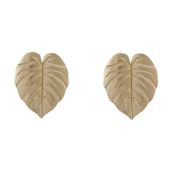 2 Pairs Creative Leaf Shape Handle Knob with Mounting Screws for Kitchen Cupboard Cabinet Wardrobe Drawer Door (Gold, 64mm)