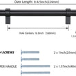 Black Modern Cupboard Handles Stainless Steel Pulls - Round Shape Series - Hole Centers(Single Hole, 3",3.5,3.75,4",5",6.25",7.5",8.8",10")