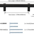 Black Modern Cupboard Handles Stainless Steel Pulls - Round Shape Series - Hole Centers(Single Hole, 3",3.5,3.75,4",5",6.25",7.5",8.8",10")