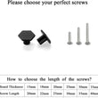 Solid Black Drawer Knobs - 1.33" Diameter (34mm), Matt Black - Hexagon Dresser Knobs for Lving Room，Bedrooms，DIY Lovers，Gifts