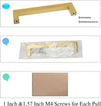 6 INCH(Center To Center) BRUSHED BRASS CABINET PULLS (152MM, CUSTOMIZED SIZE)