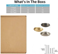 Brushed Brass Cabinet Hardware Bin Cup Drawer Handle Pulls - 3" Inch (76mm) Hole Centers
