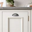 Brushed Brass Cabinet Hardware Bin Cup Drawer Handle Pulls - 3" Inch (76mm) Hole Centers