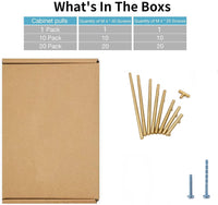 Brushed Brass Cabinet Pulls，Stainless Steel Drawer Handles，5" Hole Center Drawer Pulls and Door Knobs for Dresser Drawers
