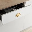Brushed Brass Cabinet Hardware Bin Cup Drawer Handle Pulls - 3" Inch (76mm) Hole Centers