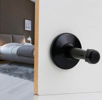 Modern Door Stopper，Heavy Duty Solid Door Stop，Durable Door Stoppers Wall Mounted with Black Soft Rubber Bumper Tips