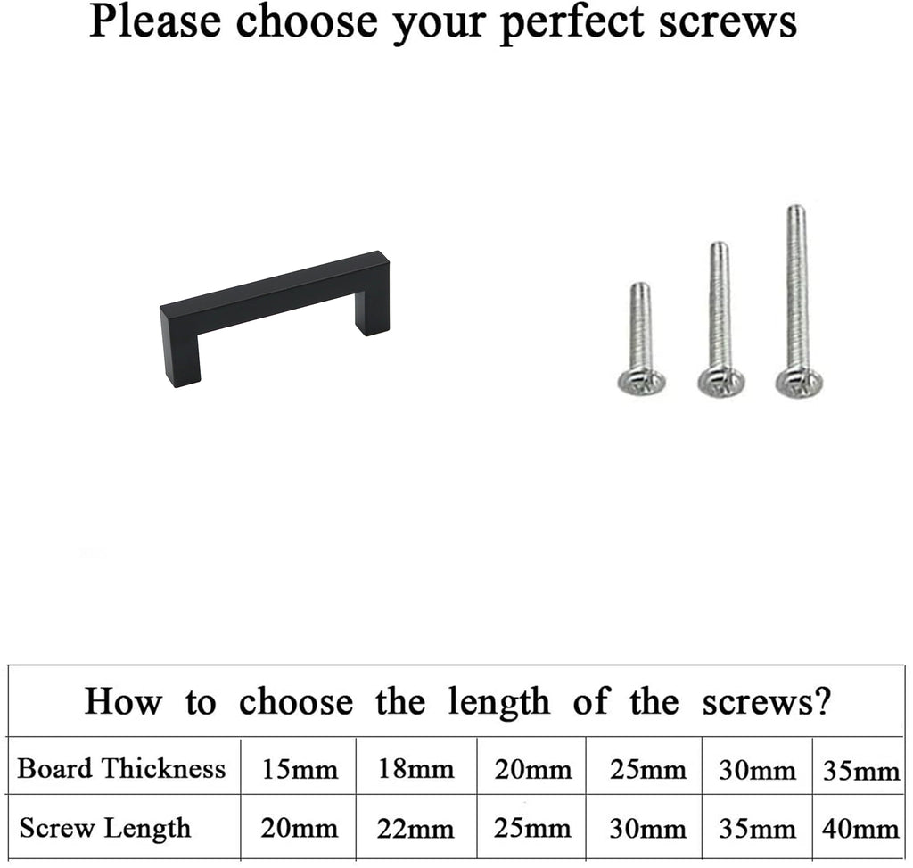 6 INCH(CC) MATTE BLACK PULLS (152MM, CUSTOMIZED SIZE) Fitviso