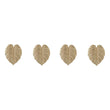 4 Pairs Creative Leaf Shape Handle Knob with Mounting Screws for Kitchen Cupboard Cabinet Wardrobe Drawer Door (Gold, 64mm)
