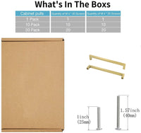 3.5"(90mm) Cabinet Pulls Gold Cabinet Pulls，Gold Cabinet Pulls Square Kitchen Hardware Handles(90mm, Hole Centers)