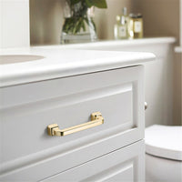 Brushed Cabinet Pulls Gold Drawer Pulls，Zinc Alloy Drawer Pull Handle For Dresser Drawers Bathroom Cabinet Hardware(Swiss Gold)