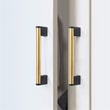 Brushed Brass Cabinet Handles，Stainless Steel Round Black Square Zinc Pulls for Dresser Drawers Bathroom Cabinet Hardware