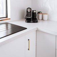 Brushed Brass Cabinet Handles，Stainless Steel Round Black Square Zinc Pulls for Dresser Drawers Bathroom Cabinet Hardware