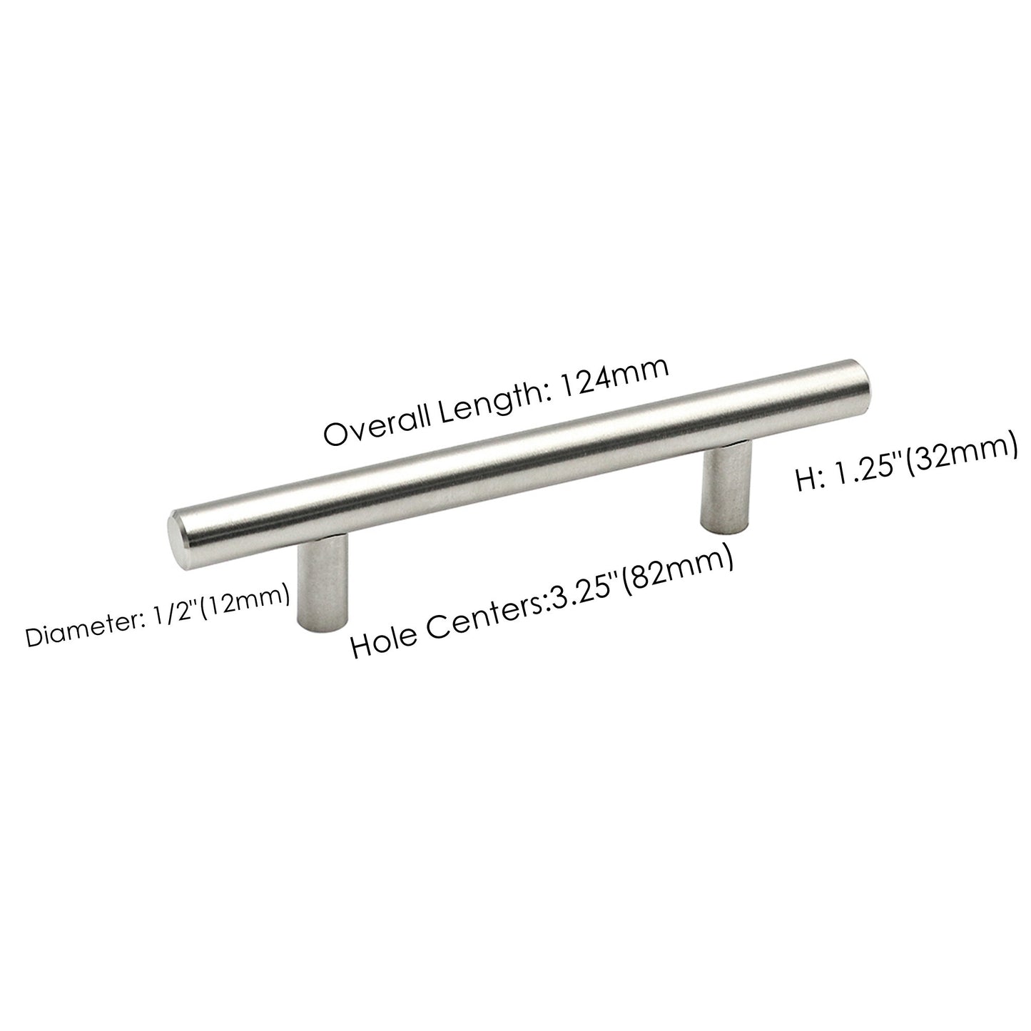 3.25 Inch(Center To Center) Brushed Nickel Cabinet Pulls (3.25"，Customized Size)