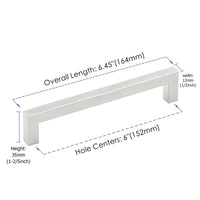 6 INCH(Center To Center) BRUSHED NICKEL CABINET PULLS (152MM, CUSTOMIZED SIZE)