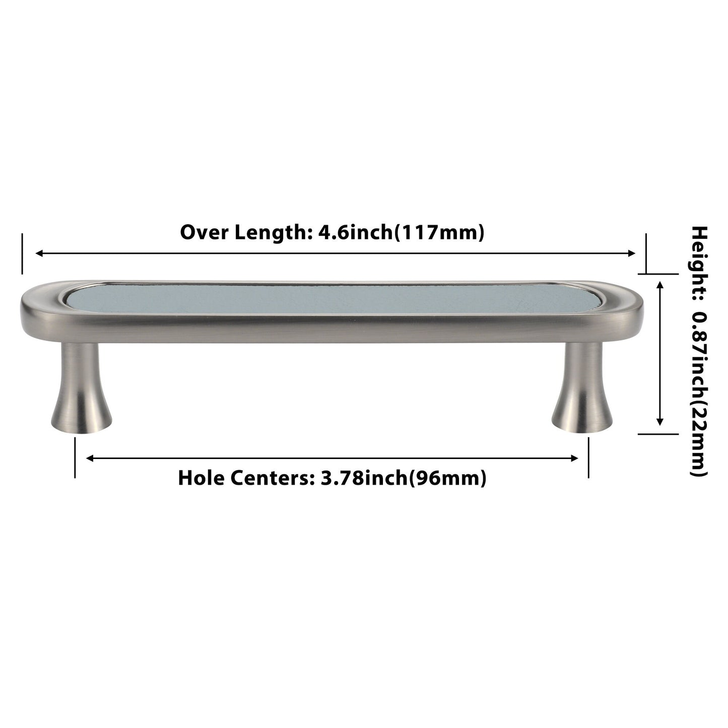 3.75" 5" Leather Handle Pulls，Light Green Leather Kitchen Cabinet Pulls( CC：96mm，128mm )