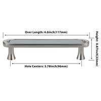 3.75" 5" Leather Handle Pulls，Light Green Leather Kitchen Cabinet Pulls( CC：96mm，128mm )