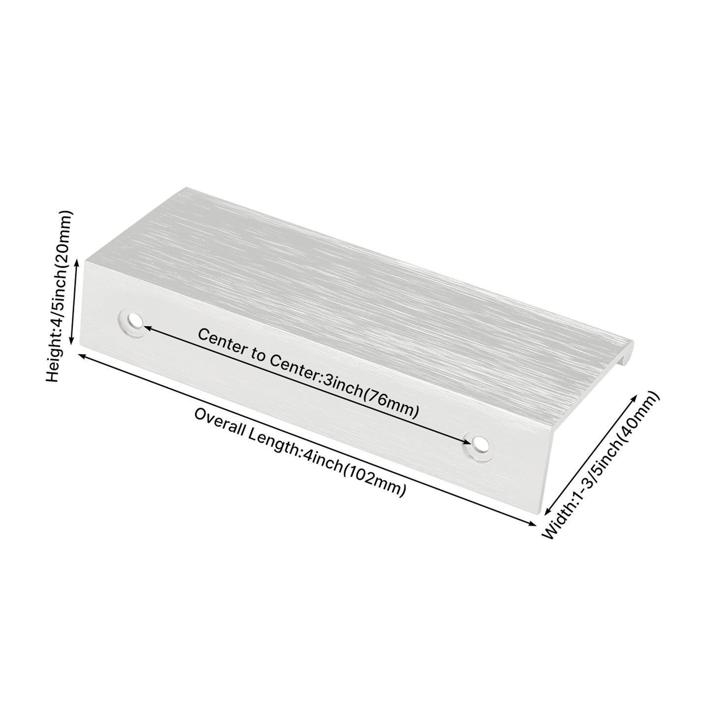 Modern Finger Edge Pulls Tab Pull 102mm/4" Length Finger Drawer Pulls (Brushed Nickel)
