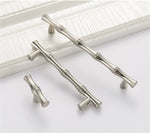 Bamboo Shape Solid Zinc Alloy Cabinet Knobs(Single Hole，Brushed Nickel)