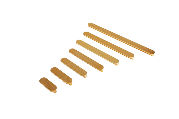 Brushed Brass Aluminum Alloy Cabinet Handles Gold Modern Pulls，Gold Modern Kitchen Cabinet Handles(2.5"/3.75"/5"/6.25"/7.5"/8.8"/11-1/3")