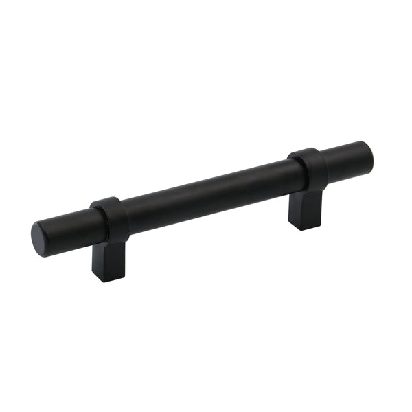 Flat Black Cabinet Bar Handle Pull - 3.5" (90mm) Hole Centers