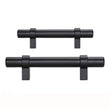Flat Black Stainless Steel Kitchen Cupboard Handles - 8.8" (224mm) Hole Centers