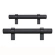 Flat Black Stainless Steel Kitchen Cupboard Handles - 6.25" (160mm) Hole Centers
