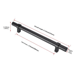 Flat Black Stainless Steel Kitchen Cupboard Handles - 6.25