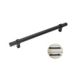 Flat Black Stainless Steel Kitchen Cupboard Handles - 6.25" (160mm) Hole Centers