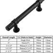6.25in Black Drawer Pulls Kitchen Cabinet Handles - Matte Black T Bar Handle Pull - 6.25" (160mm) Hole Centers, 8.8" Overall Length