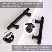 3in Kitchen Cabinet Handles Black Drawer Pulls - Matte Black T Bar Handle Pull - 3" (76mm) Hole Centers, 5" Overall Length