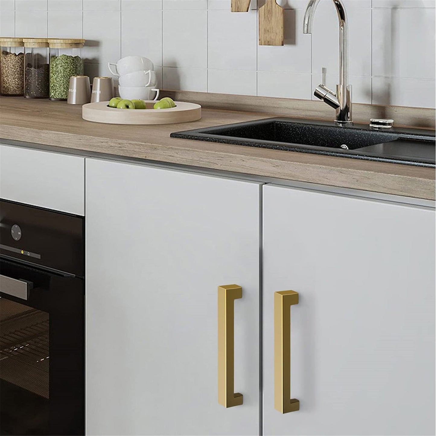 5in Cabinet Handles Drawer Pulls,Modern Gold Drawer Pulls Stainless Steel Dresser Drawer Pulls(128mm, Hole Centers)
