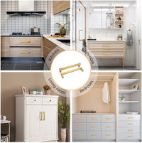 5in Cabinet Handles Drawer Pulls,Modern Gold Drawer Pulls Stainless Steel Dresser Drawer Pulls(128mm, Hole Centers)