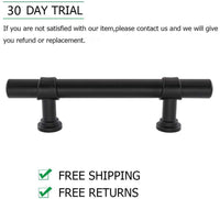 3.75in Black Drawer Pulls Kitchen Cabinet Handles - Matte Black T Bar Handle Pull - 3.75" (96mm) Hole Centers, 5.9" Overall Length