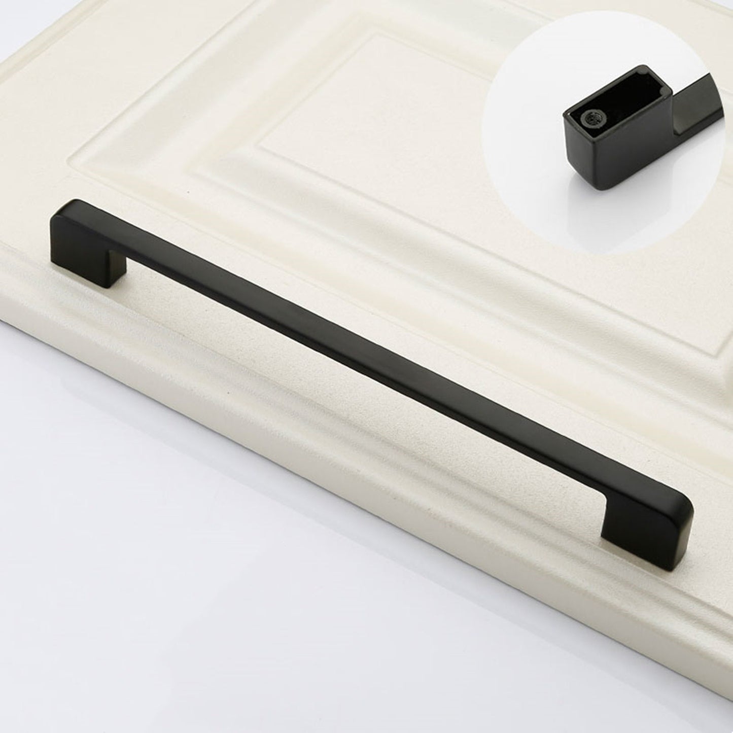 Black Cabinet Pulls，Square Cabinet Handle Drawer Pulls，Zinc Alloy Kitchen Cabinet Pulls(96mm,128mm,160mm,192mm,224mm,256mm,320mm)