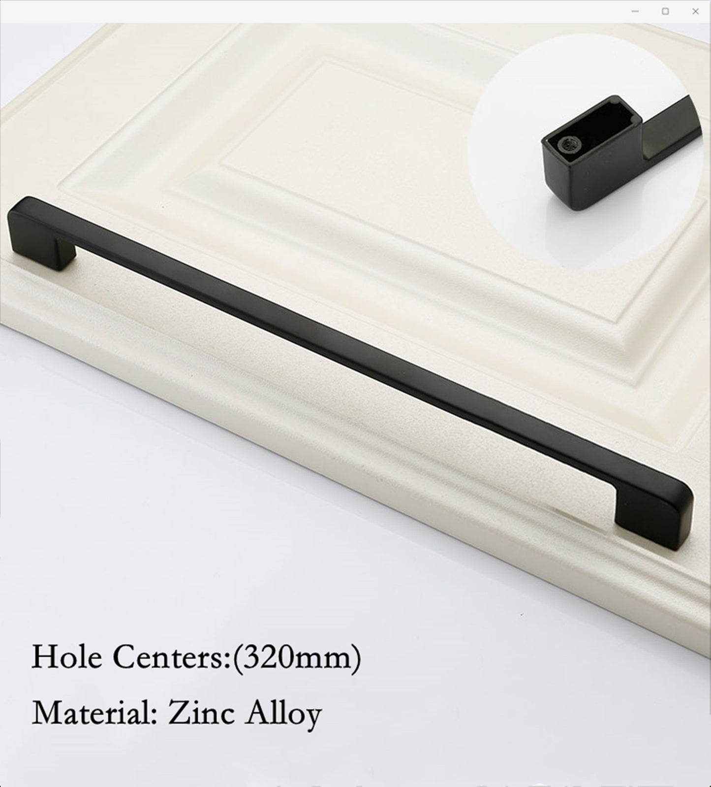 Black Cabinet Pulls，Square Cabinet Handle Drawer Pulls，Zinc Alloy Kitchen Cabinet Pulls(96mm,128mm,160mm,192mm,224mm,256mm,320mm)