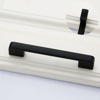 Black Cabinet Pulls，Square Cabinet Handle Drawer Pulls，Aluminum Alloy Kitchen Cabinet Pulls(96mm,128mm,192mm,320mm)