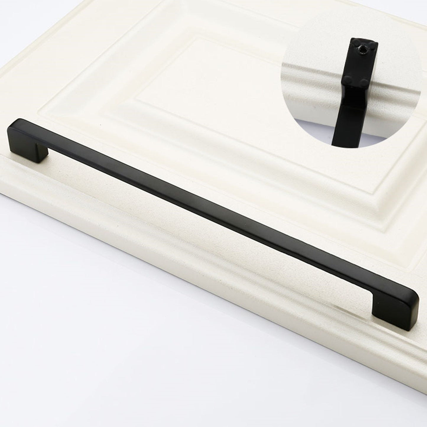 Black Cabinet Pulls，Square Cabinet Handle Drawer Pulls，Aluminum Alloy Kitchen Cabinet Pulls(96mm,128mm,192mm,320mm)