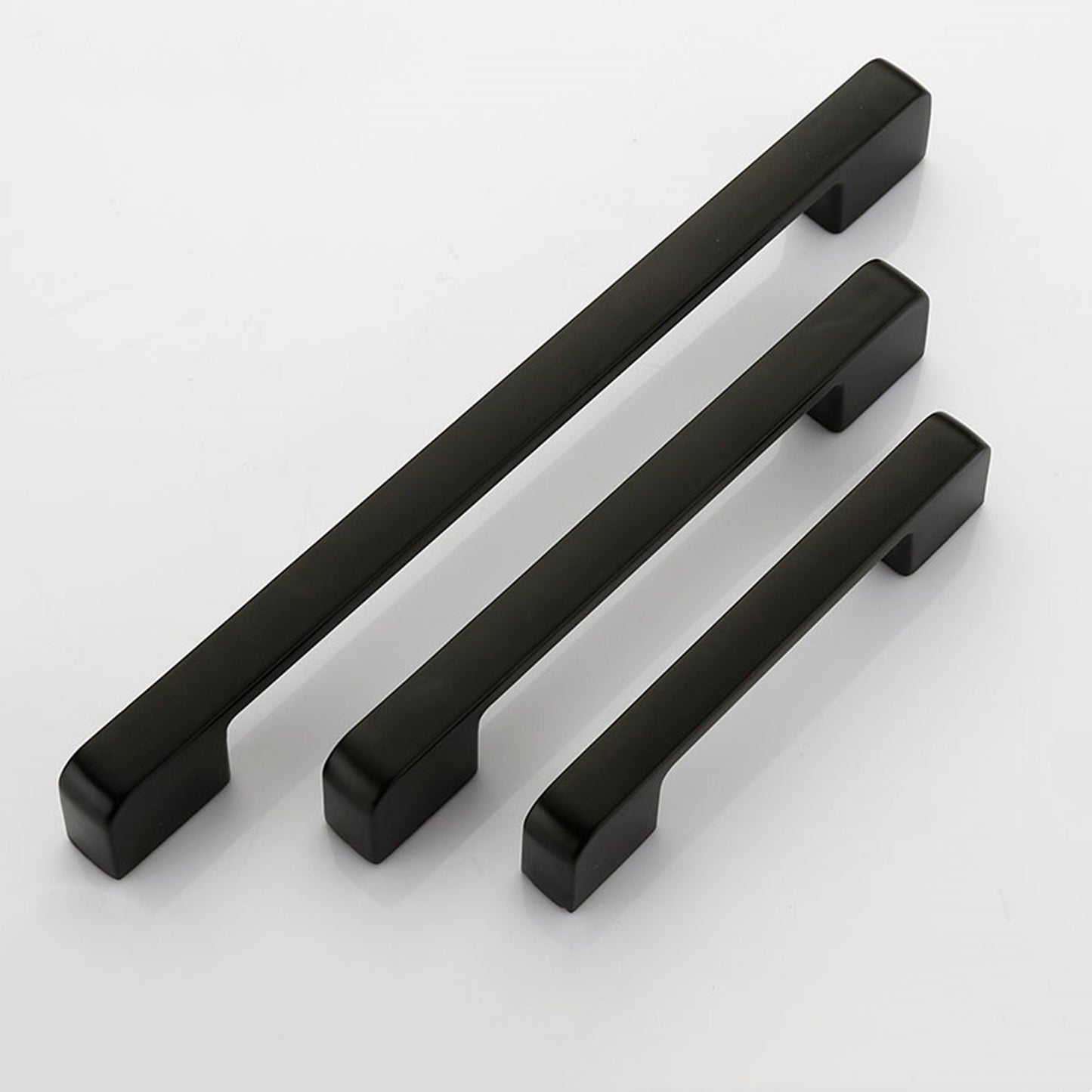 Black Cabinet Pulls，Square Cabinet Handle Drawer Pulls，Aluminum Alloy Kitchen Cabinet Pulls(96mm,128mm,192mm,320mm)