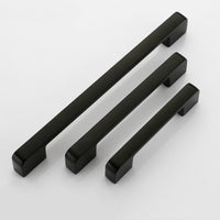 Black Cabinet Pulls，Square Cabinet Handle Drawer Pulls，Aluminum Alloy Kitchen Cabinet Pulls(96mm,128mm,192mm,320mm)